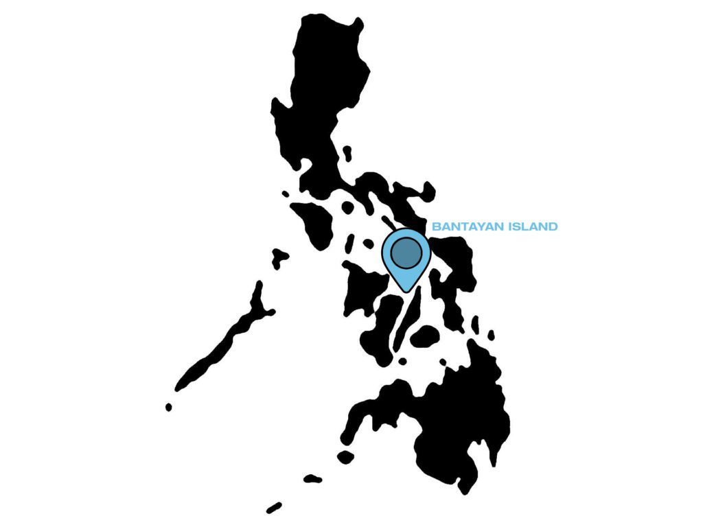Bantayan Island Marked on Philippins Map
